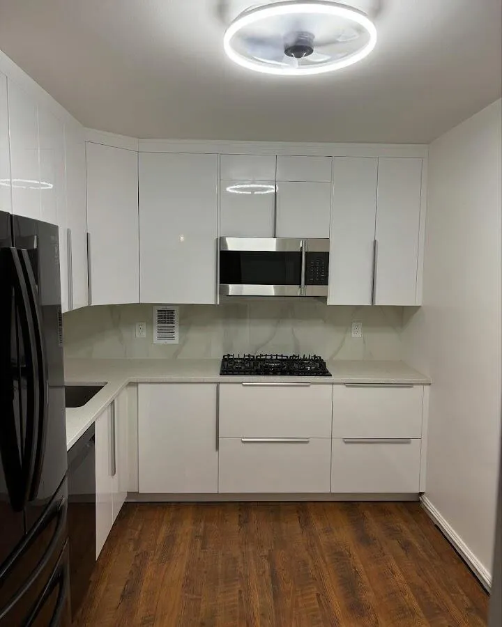 Renovated kitchen with quartz countertops in Pilot Point